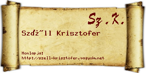 Széll Krisztofer névjegykártya
