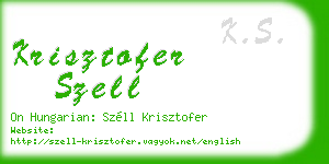 krisztofer szell business card